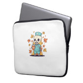 Halloween Skeleton Nurse mit Coffee Classic T-Shi Laptopschutzhülle (Vorderseite Links)