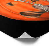 Halloween Skeleton on Kürbislaterne Pumpkin Poster (Ecke)