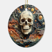 Halloween Skeleton Paper Quill Art Keramik Ornament (Links)