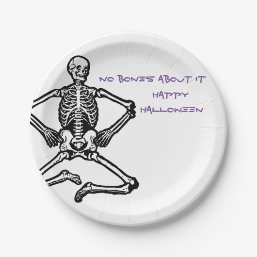 Halloween Skeleton Paper Teller 7" (Vorderseite)