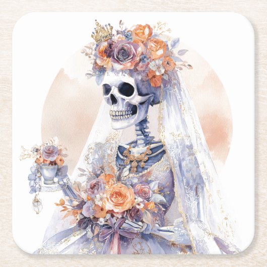 Halloween Skeleton Paper Untersetzer (Vorderseite)