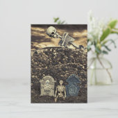 Halloween Skeleton Party Einladung (Stehend Vorderseite)