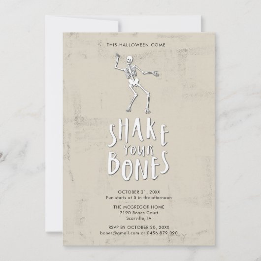 Halloween Skeleton Party Einladung (Vorderseite)