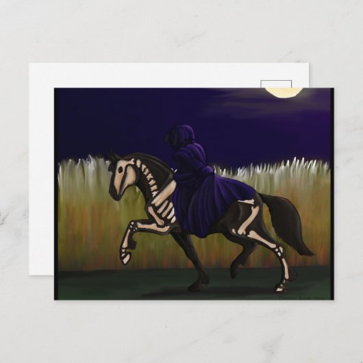 Halloween Skeleton Pferd & Rider Postkarte (Vorne/Hinten)