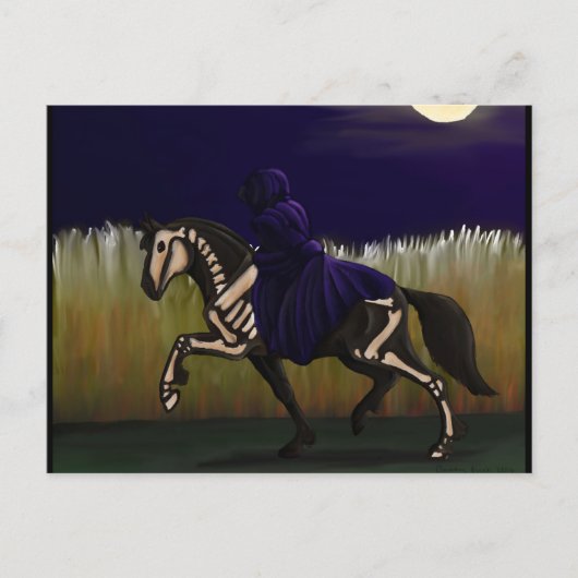 Halloween Skeleton Pferd & Rider Postkarte (Vorderseite)