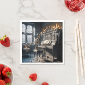 Halloween Skeleton Pianist Serviette (Beispiel)