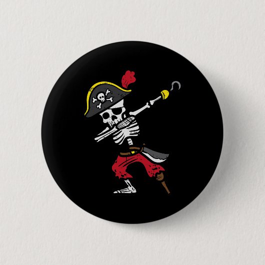 Halloween Skeleton Pirate Dab Costume Boy Kids Tod Button (Vorderseite)