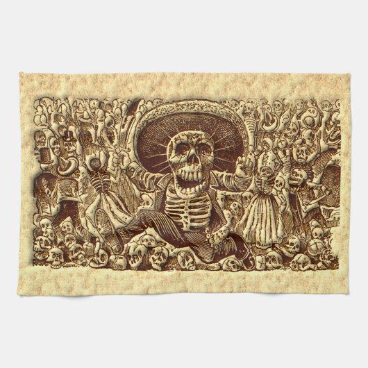 Halloween Skeleton Pirate Geschirrtuch (Horizontal)