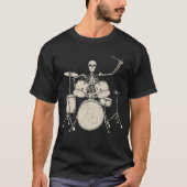 Halloween Skeleton Playing Drum Funny Drums Gesche T-Shirt (Vorderseite)
