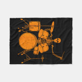 Halloween Skeleton Playing Drum Niedlich Funny Dru Fleecedecke (Vorderseite (Horizontal))