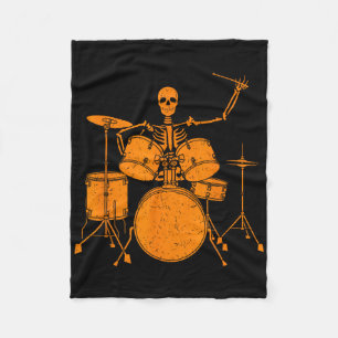 Halloween Skeleton Playing Drum Niedlich Funny Dru Fleecedecke