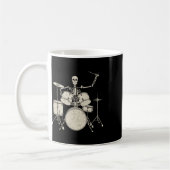 Halloween Skeleton Playing Drum Niedlich Funny Dru Kaffeetasse (Links)