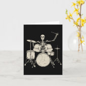 Halloween Skeleton Playing Drum Niedlich Funny Dru Karte (Gelbe Blume)