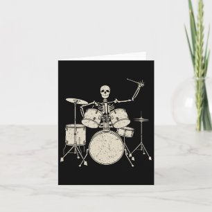 Halloween Skeleton Playing Drum Niedlich Funny Dru Karte
