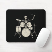 Halloween Skeleton Playing Drum Niedlich Funny Dru Mousepad (Mit Mouse)