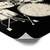 Halloween Skeleton Playing Drum Niedlich Funny Dru Poster (Ecke)