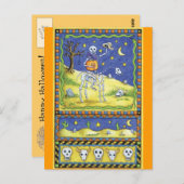 Halloween Skeleton Postcard Postkarte (Vorne/Hinten)