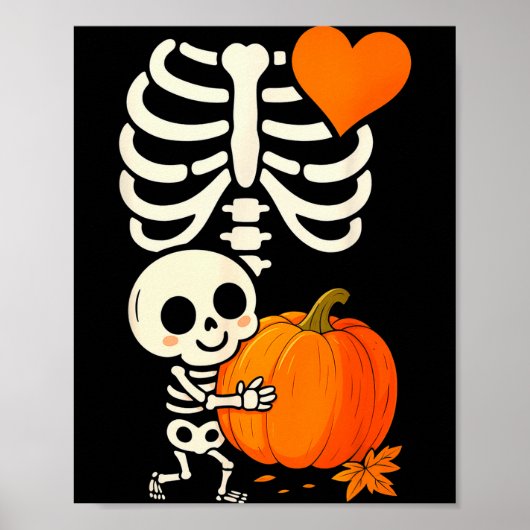Halloween Skeleton Pregnancy Announcement Soky Mom Poster (Vorne)