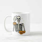 Halloween Skeleton Pumpkin Fall Kaffee Kostüm Kaffeetasse (Links)