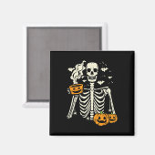 Halloween Skeleton Pumpkin Fall Kaffee Kostüm Magnet (Vorderseite/Rückseite)