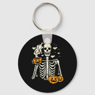 Halloween Skeleton Pumpkin Fall Kaffee Kostüm Schlüsselanhänger