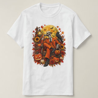 Halloween Skeleton Pumpkin Harvest Spooky Autumn T-Shirt