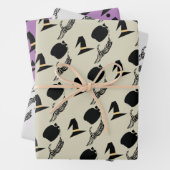 Halloween Skeleton Pumpkin Hexenmuster Geschenkpapier Set (Beispiel)