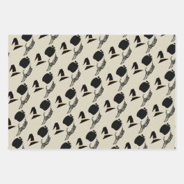 Halloween Skeleton Pumpkin Hexenmuster Geschenkpapier Set