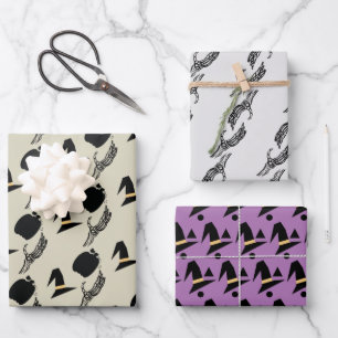 Halloween Skeleton Pumpkin Hexenmuster Geschenkpapier Set