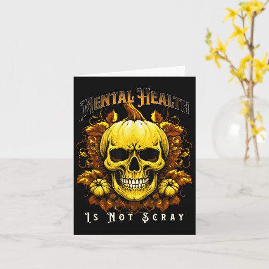 Halloween Skeleton Pumpkin Mental Health Suicide P Karte (Gelbe Blume)