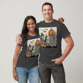 Halloween Skeleton Pumpkin Owl Dark Graphic T-Shir T-Shirt (Unisex)