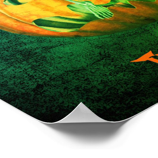 Halloween Skeleton Pumpkin Personalisiert Poster (Ecke)