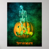 Halloween Skeleton Pumpkin Personalisiert Poster (Vorne)