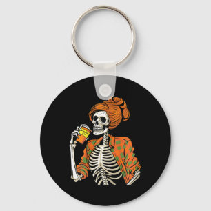 Halloween Skeleton Pumpkin Spice Latte Schlüsselanhänger