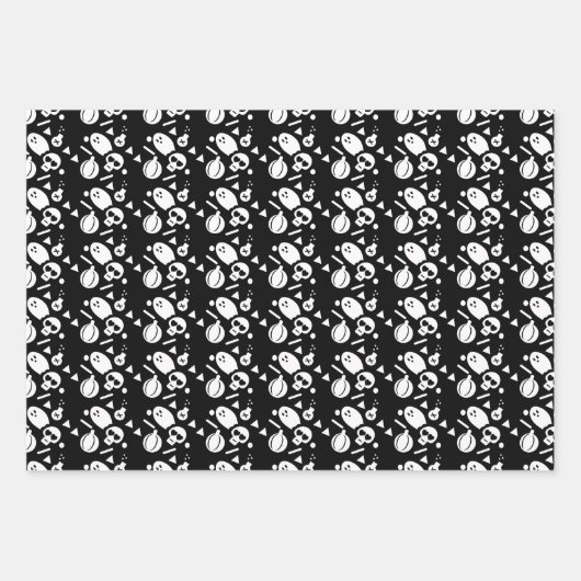 Halloween Skeleton Pumpkin Spooky Sprinkles Geschenkpapier Set (Vorderseite)