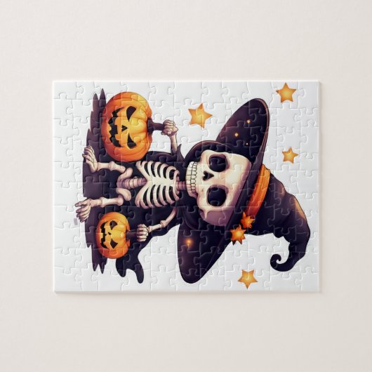 Halloween Skeleton Puzzle - Niedliche Hexe Skeleto (Horizontal)