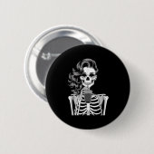 Halloween Skeleton Retro Style Drink Beverage Quir Button (Vorne & Hinten)