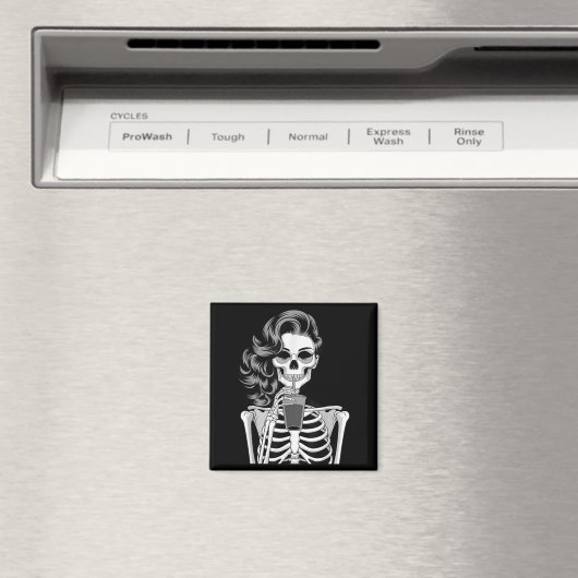 Halloween Skeleton Retro Style Drink Beverage Quir Magnet (In Situ (Geschirrspüler))