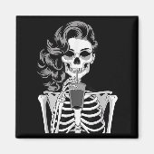 Halloween Skeleton Retro Style Drink Beverage Quir Magnet (Vorne)