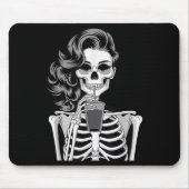 Halloween Skeleton Retro Style Drink Beverage Quir Mousepad (Vorne)