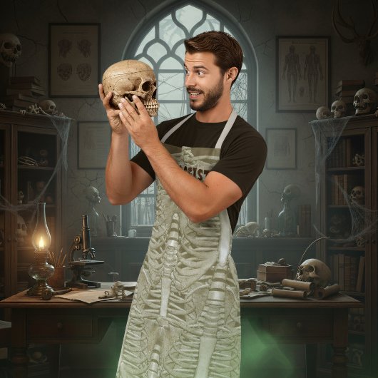 Halloween Skeleton Rib Cage Pattern Osteologe Schürze