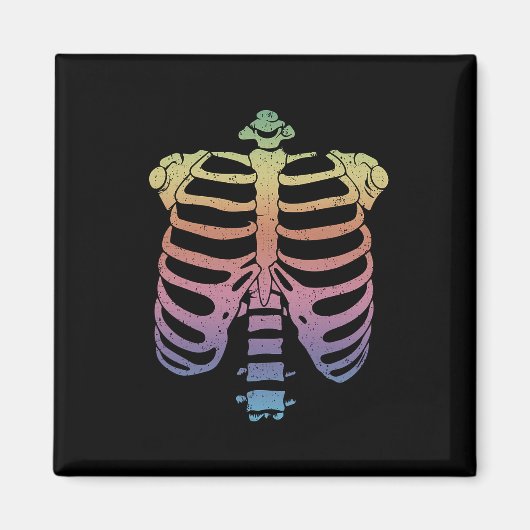 Halloween Skeleton Rib Cage Zombie Costume T-Shirt Magnet (Vorne)