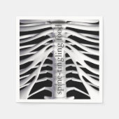 Halloween Skeleton Rib Käfig Kribbeln Schwarz Serviette (Vorderseite)