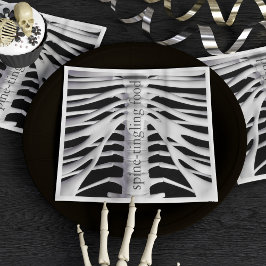 Halloween Skeleton Rib Käfig Kribbeln Schwarz Serviette