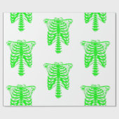 Halloween Skeleton Rib Käfigsäure grün Geschenkpapier (Flach)