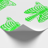 Halloween Skeleton Rib Käfigsäure grün Geschenkpapier (Ecke)