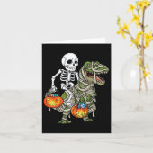 Halloween Skeleton Riding Mummy Dinosaur T Rex Spa Karte (Gelbe Blume)