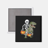 Halloween Skeleton Riding Mummy Dinosaur T Rex Spa Magnet (Vorderseite/Rückseite)