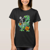 Halloween Skeleton Riding Mummy Rex Dinosaur Kinde T-Shirt (Vorderseite)