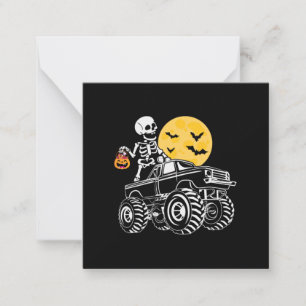 Halloween Skeleton Riding Truck Birthday Mitteilungskarte